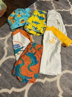 Kids Shark & Octopus Swim Set with Sun Shirts and Buckets
